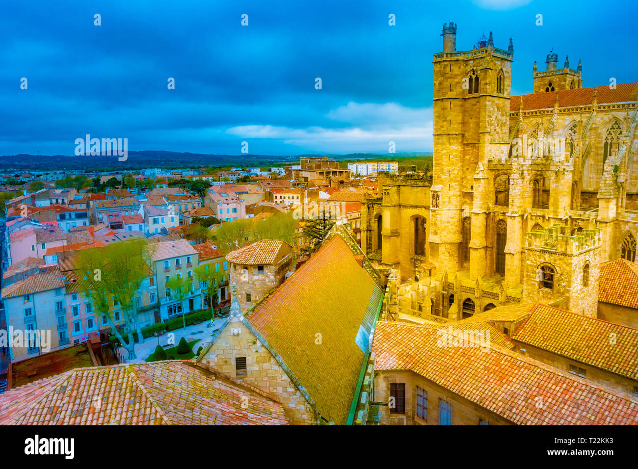 Gotische Kathedrale von Narbonne, Stadt im Süden von Frankreich. Stockfoto