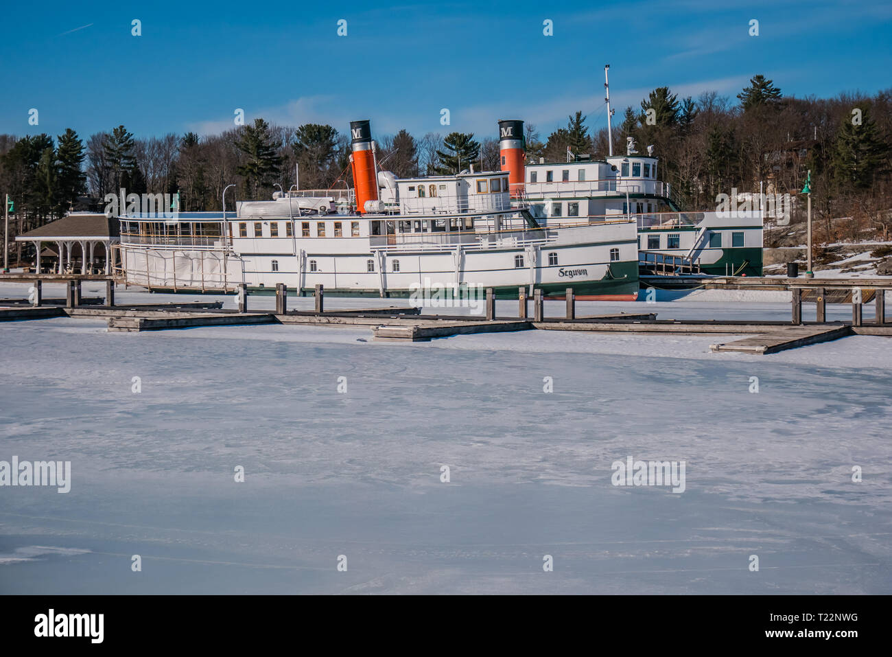 Muskoka lake Werft winter Kanada Stockfoto