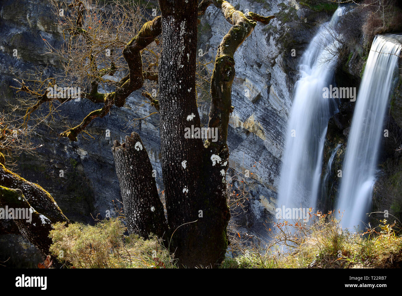 Spanien, Baskenland, Kaskade der Gujuli, Gorbea Natural Park Stockfoto