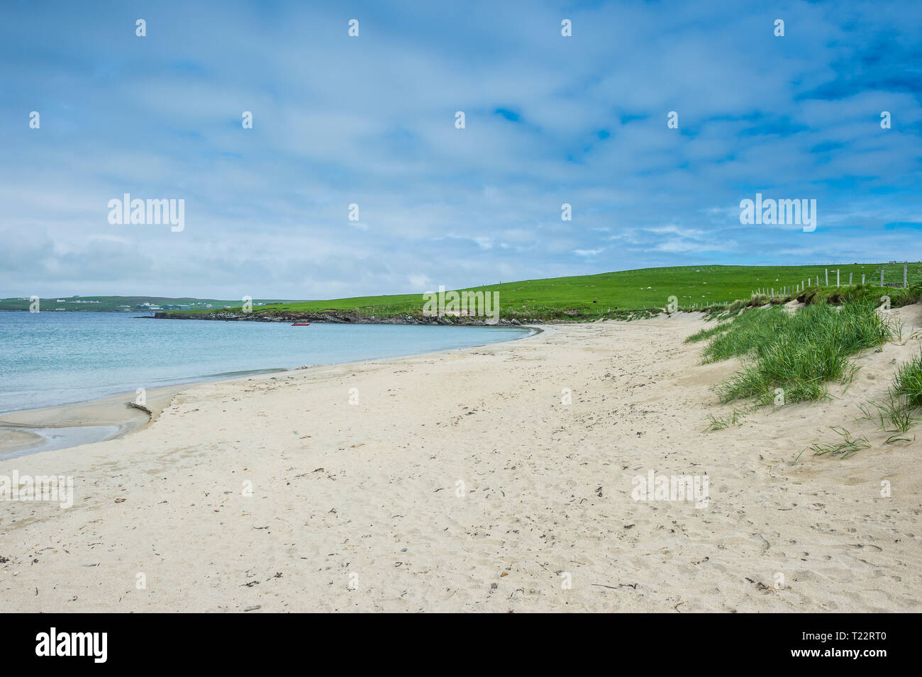 Vereinigtes Königreich, Schottland, Shetland Inseln, Sand Strand in Levenwick Stockfoto