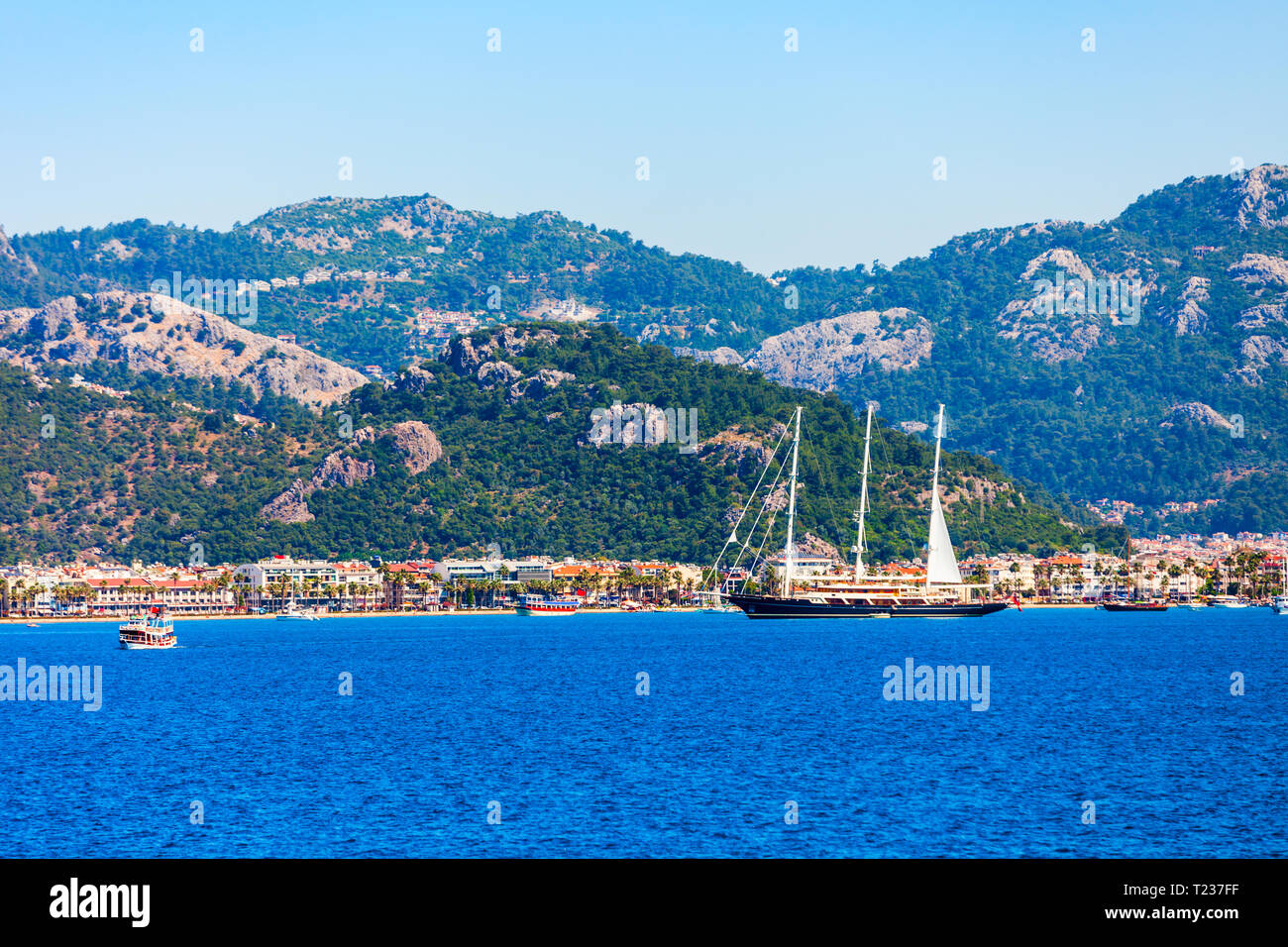 Marmaris Stadt Antenne Panoramaaussicht in der Türkei Stockfoto