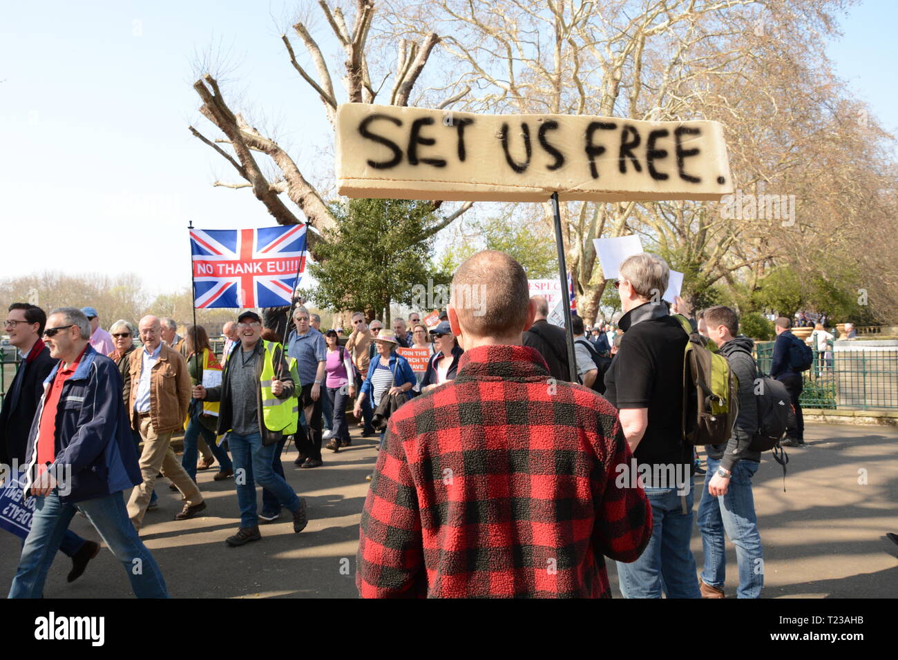 Verlassen bedeutet Rallye am Tag verlassen Großbritannien sollte die EU - 29. März 2019 zu verlassen Stockfoto