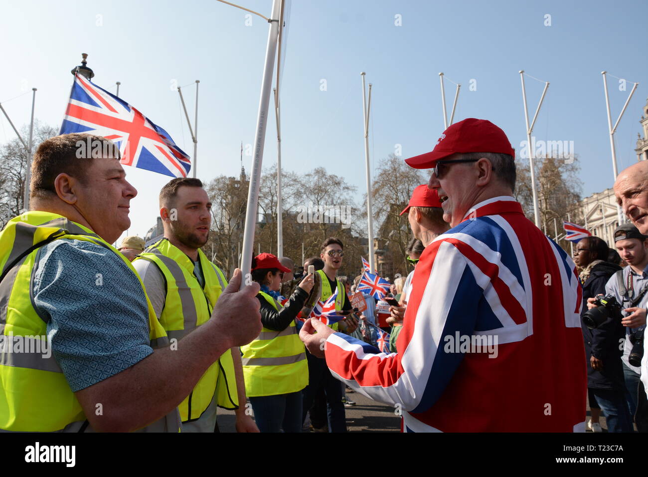 Verlassen bedeutet Rallye am Tag verlassen Großbritannien sollte die EU - 29. März 2019 zu verlassen Stockfoto