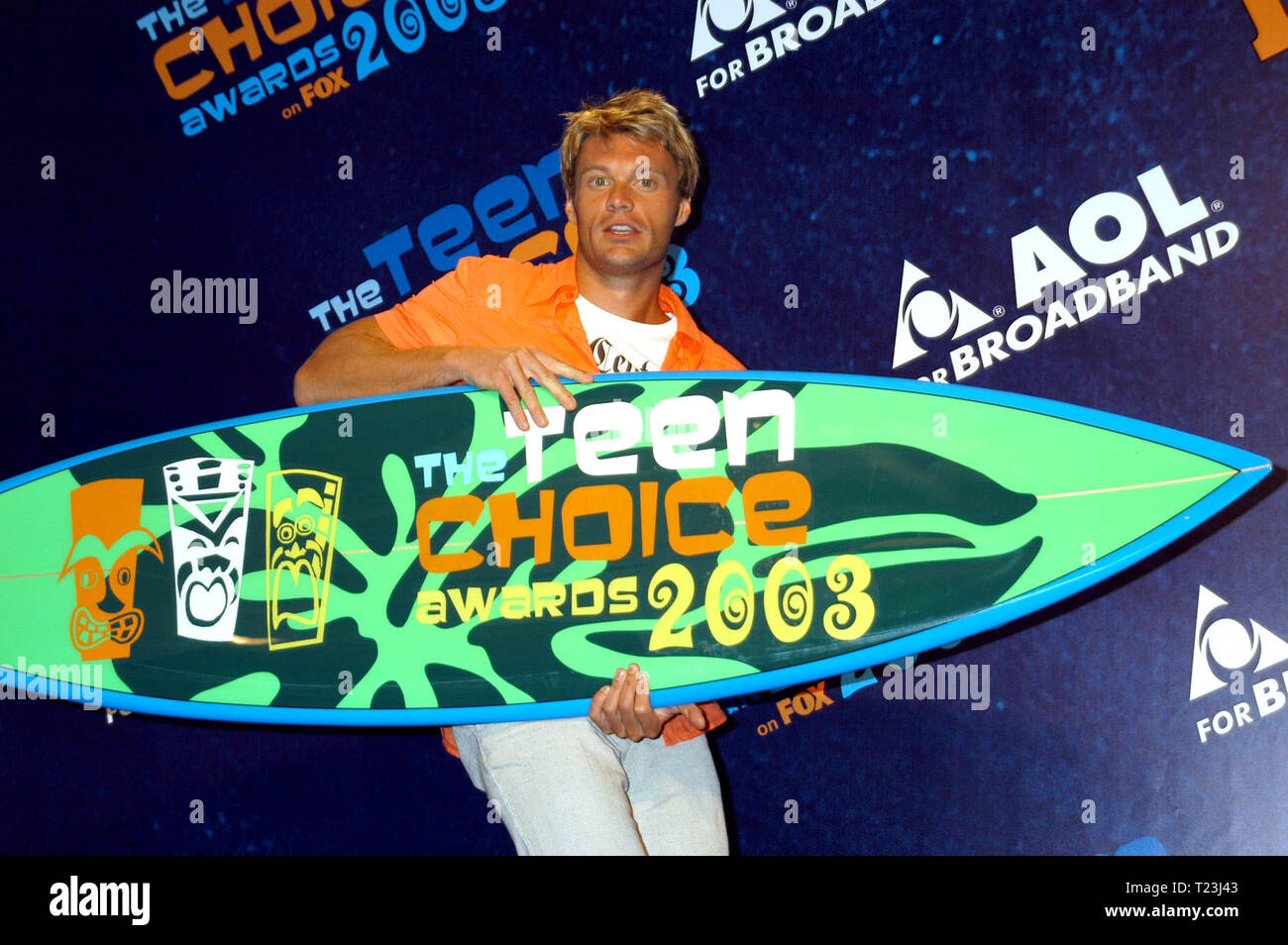 Ryan Seacrest, die 2003 Teen Choice Awards Presse, gehalten an der Universal Amphitheater in Universal City, CA. Die Veranstaltung fand am Samstag, 2. August 2003. Photo Credit: Sthanlee B. Mirador/PictureLux Stockfoto