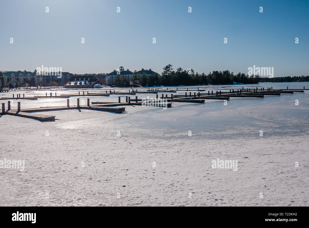 Muskoka lake Werft winter Kanada Stockfoto