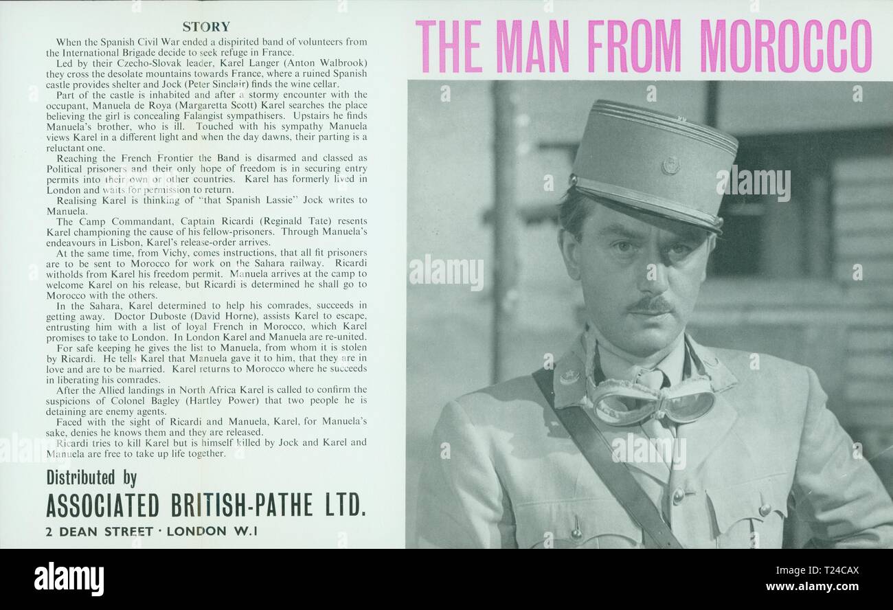 Der Mann aus Marokko (1945) Anton Walbrook, Werbung Informationen, Datum: 1945 Stockfoto