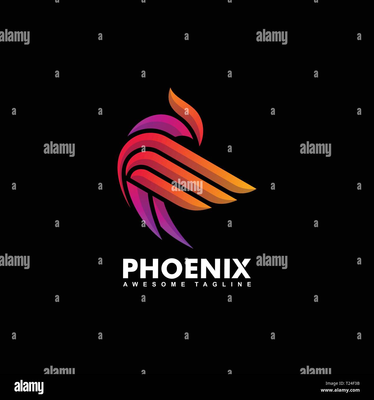 Phoenix bunte Konzeption Illustration Vektor Design vorlage. Geeignet für kreative Industrie, Multimedia, Entertainment, Ausbildungen, Shop, und Alle Stock Vektor