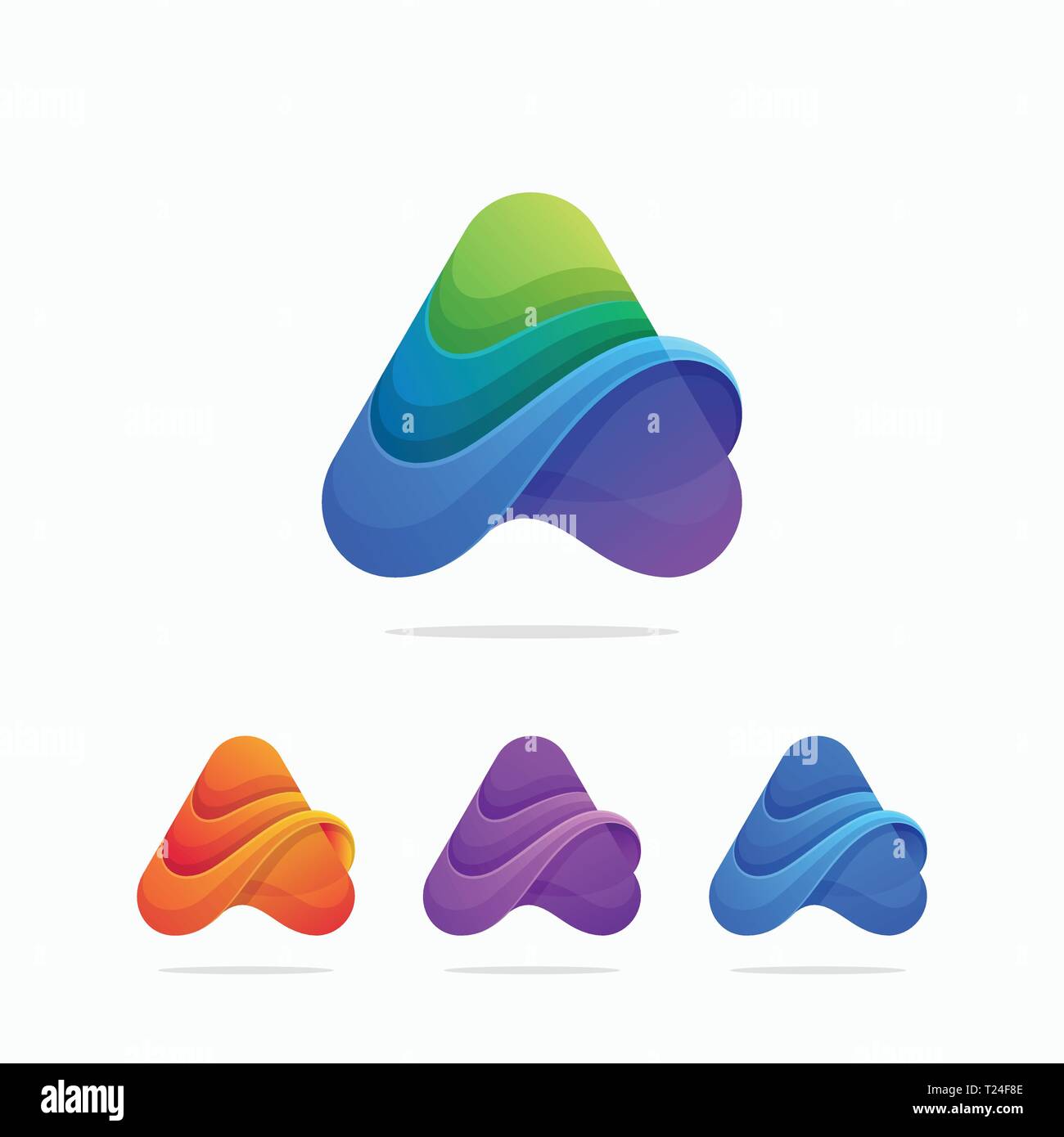 Abstrakte Buchstaben ein Konzept illustration Vektor Design vorlage. Geeignet für kreative Industrie, Multimedia, Entertainment, Ausbildungen, Shop, und alle re Stock Vektor