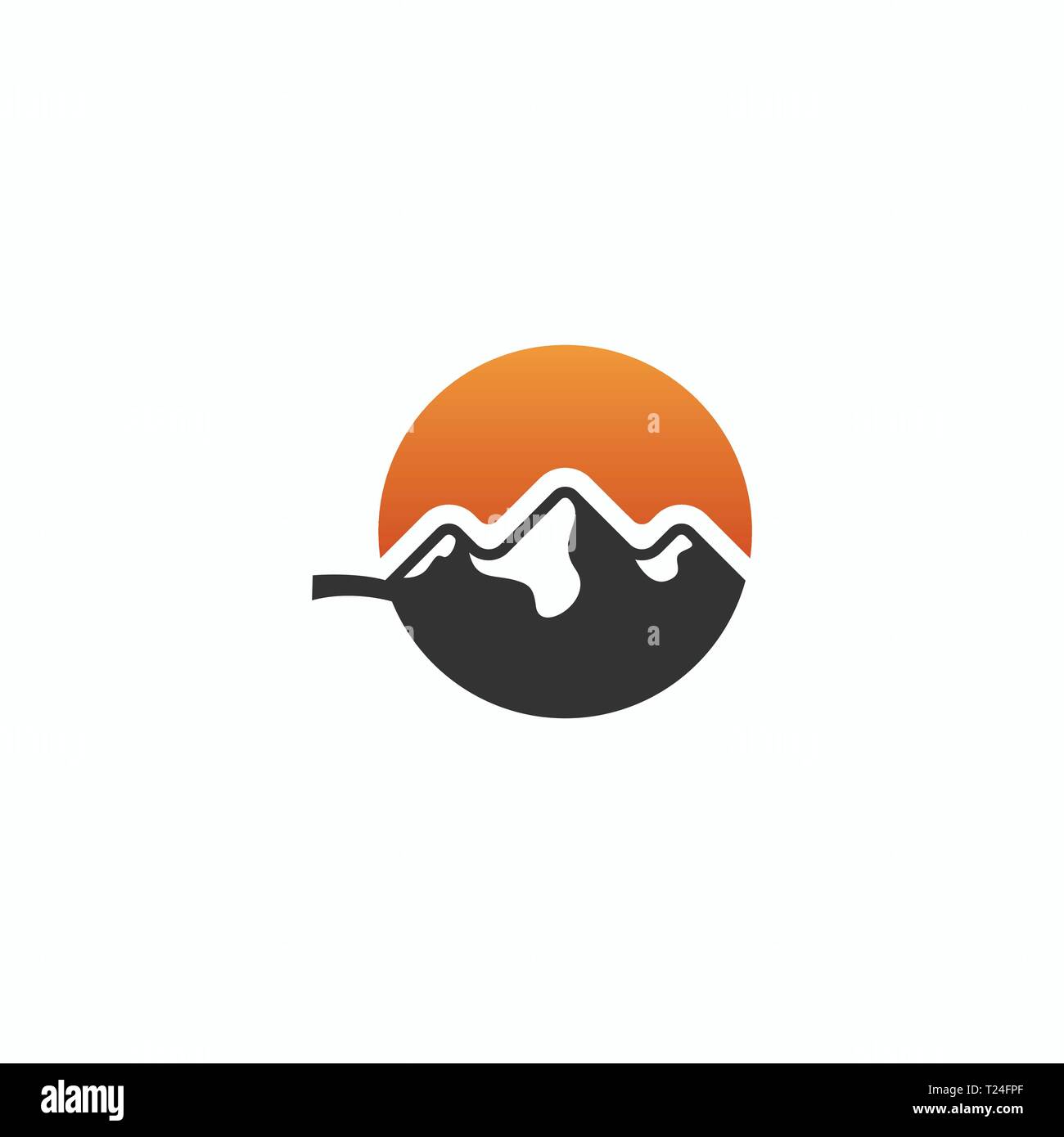 Blatt Berg Illustration Vektor Vorlage. Geeignet für kreative Industrie, Multimedia, Entertainment, Ausbildungen, Shop, und alle damit verbundenen Unternehmen Stock Vektor