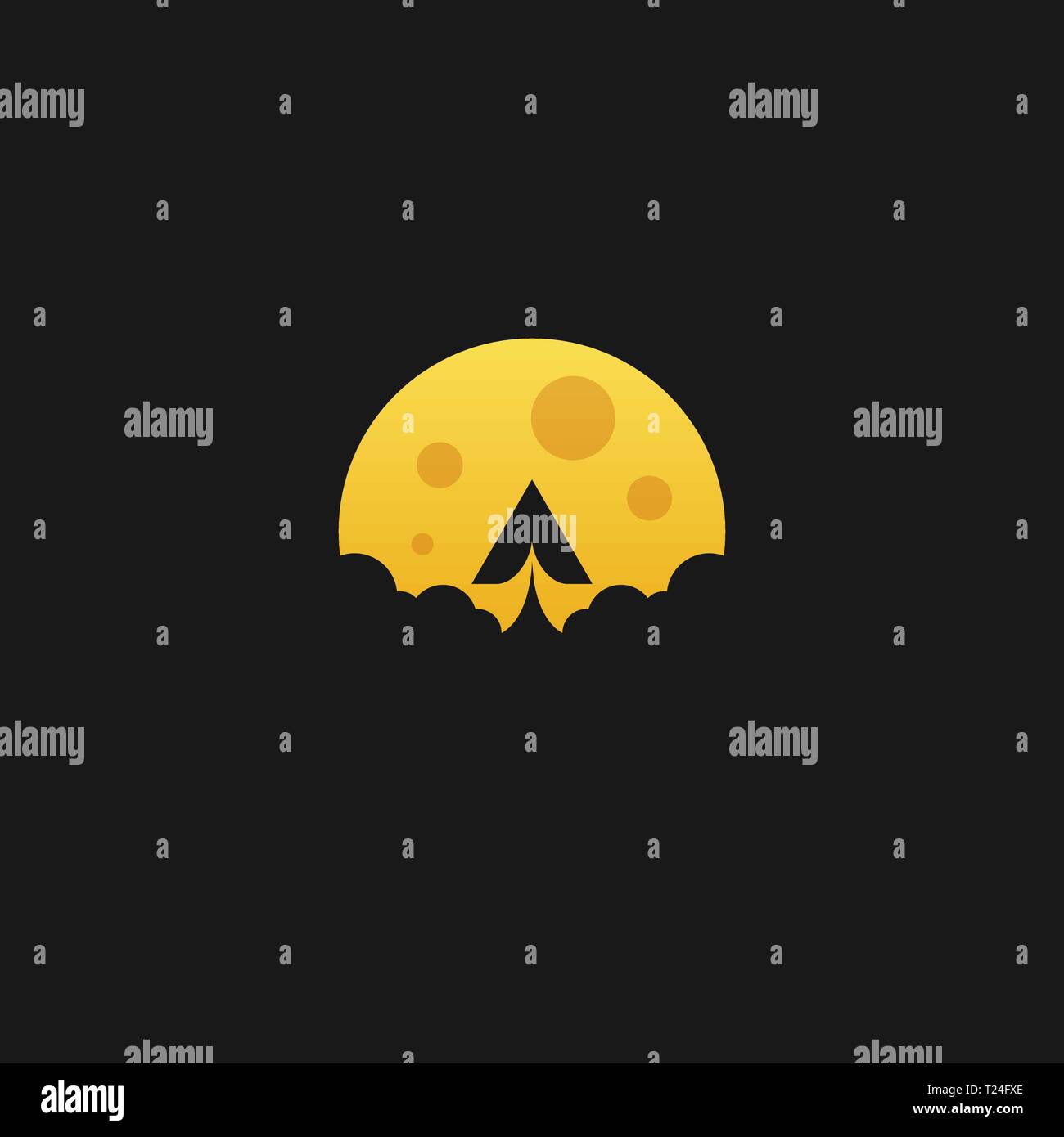 Paper Moon Illustration Vektor Vorlage. Geeignet für kreative Industrie, Multimedia, Entertainment, Ausbildungen, Shop, und alle damit verbundenen Unternehmen Stock Vektor