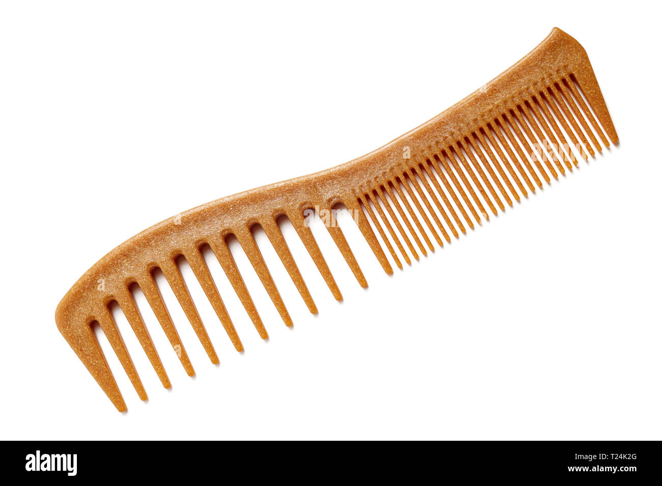 Natural BAMBOO Haar Kamm auf weißem Hintergrund Stockfoto