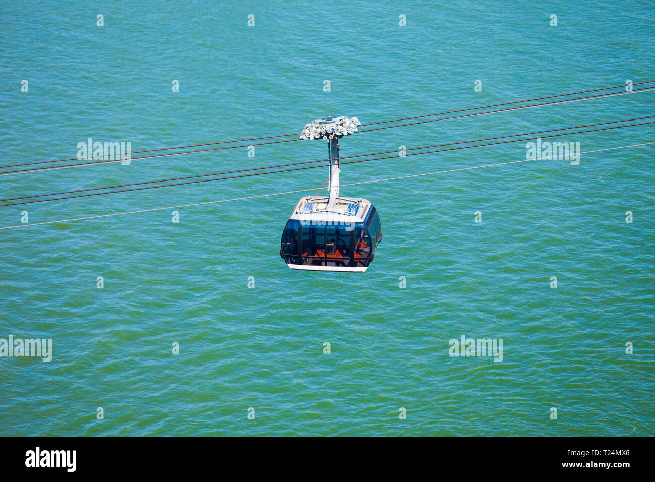 Seilbahn zur Festung Ehrenbreitstein im Zentrum von Koblenz Stadt in Deutschland Stockfoto