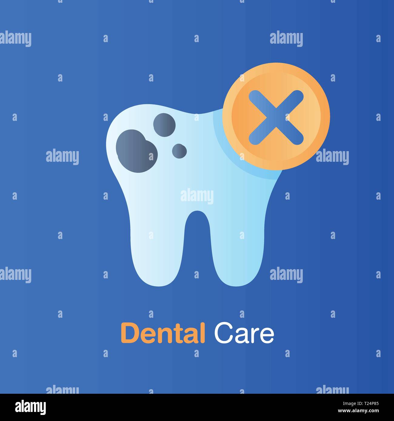 Zahnpflege Konzept. Schlechte Hygiene Zähne, Prävention, Check-up und zahnmedizinische Behandlung. Vector Illustration. Stock Vektor