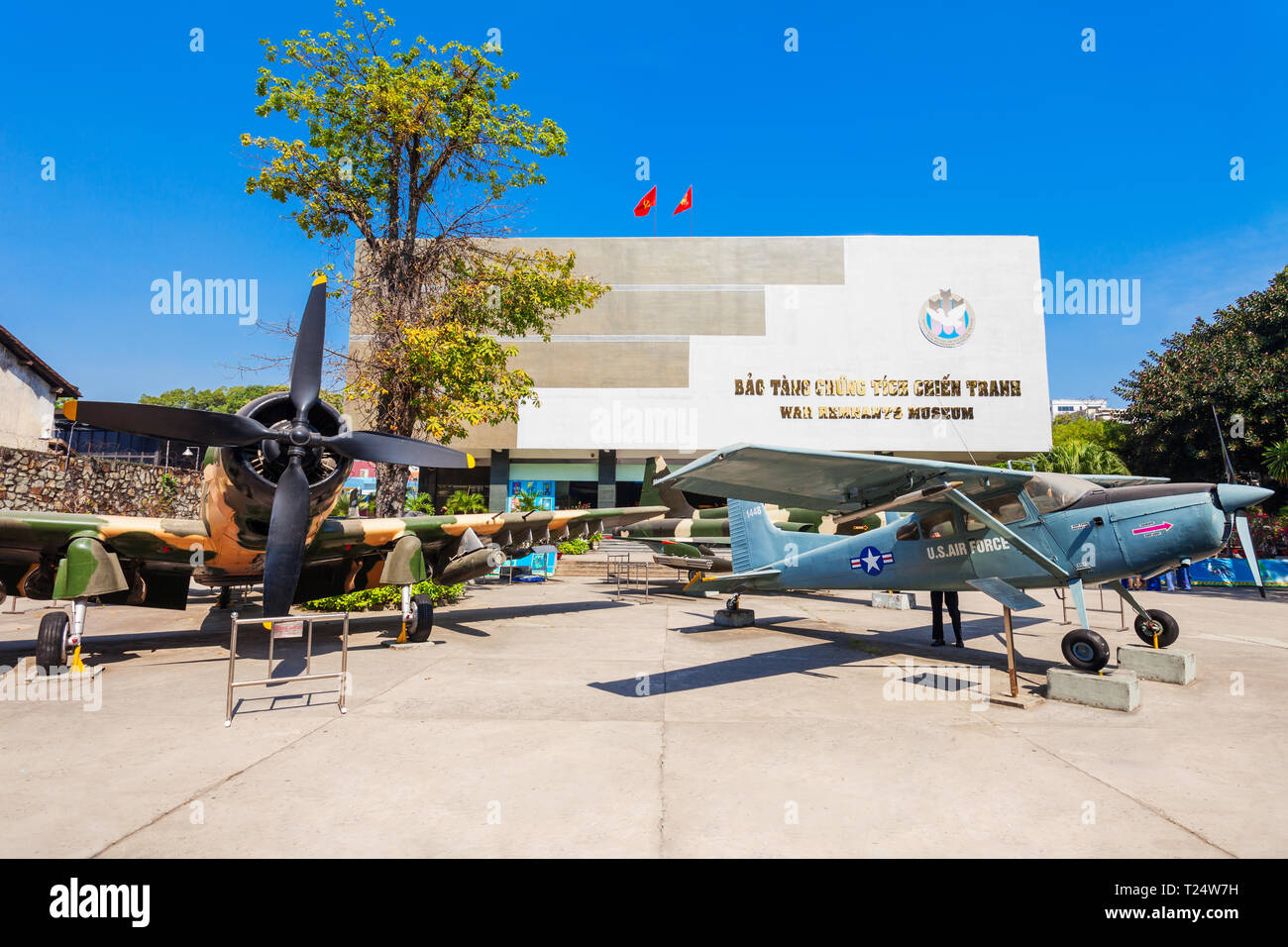 HO CHI MINH, VIETNAM - MÄRZ 08, 2018: Das War Remnants Museum ist ein Museum in Bezirk 3 in Ho Chi Minh City oder Saigon in Vietnam. Stockfoto