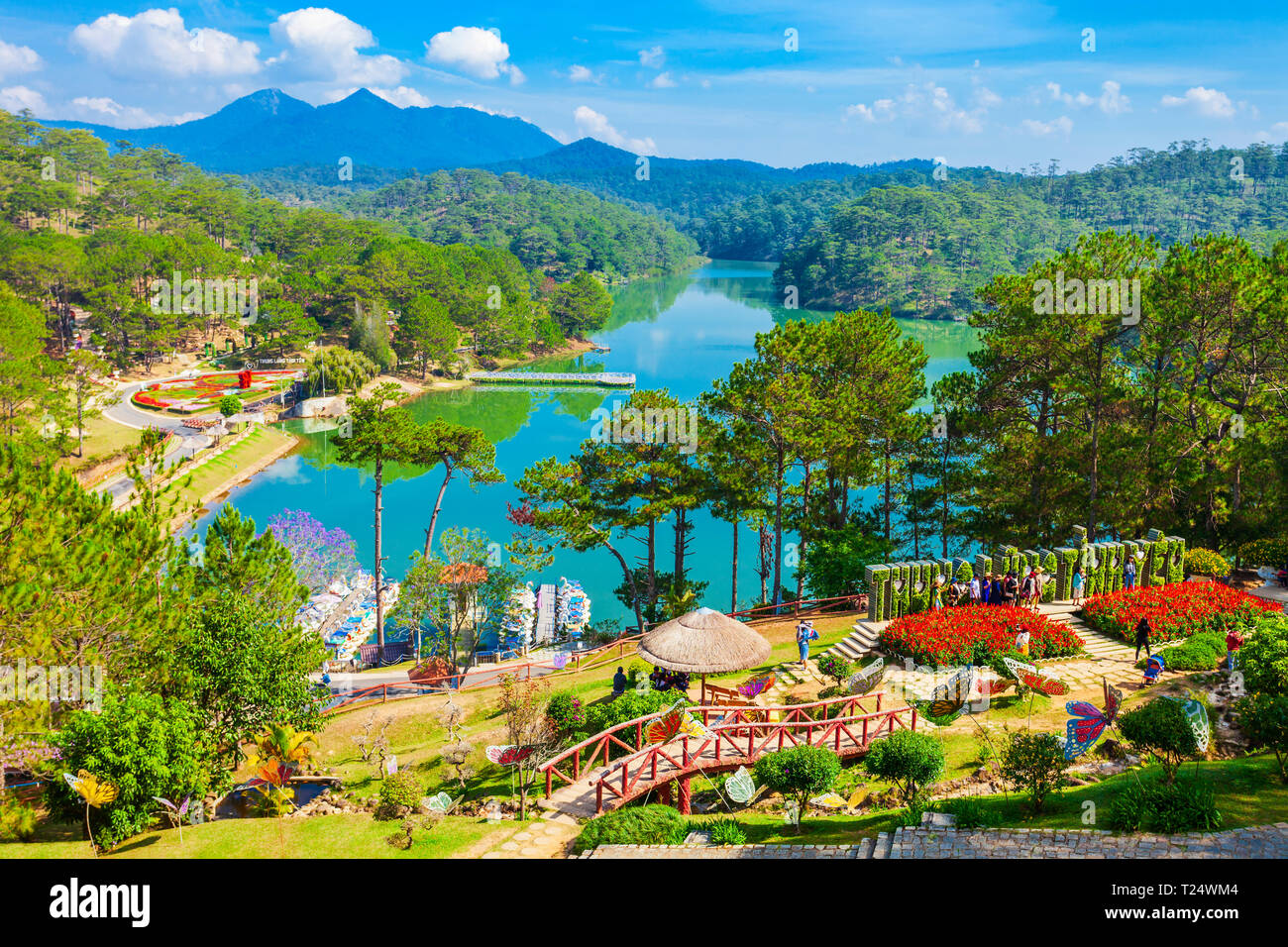 DALAT, VIETNAM - 13. MÄRZ 2018: Das Tal der Liebe Park oder Thung Lunge Tinh Yeu in Dalat City in Vietnam. Stockfoto