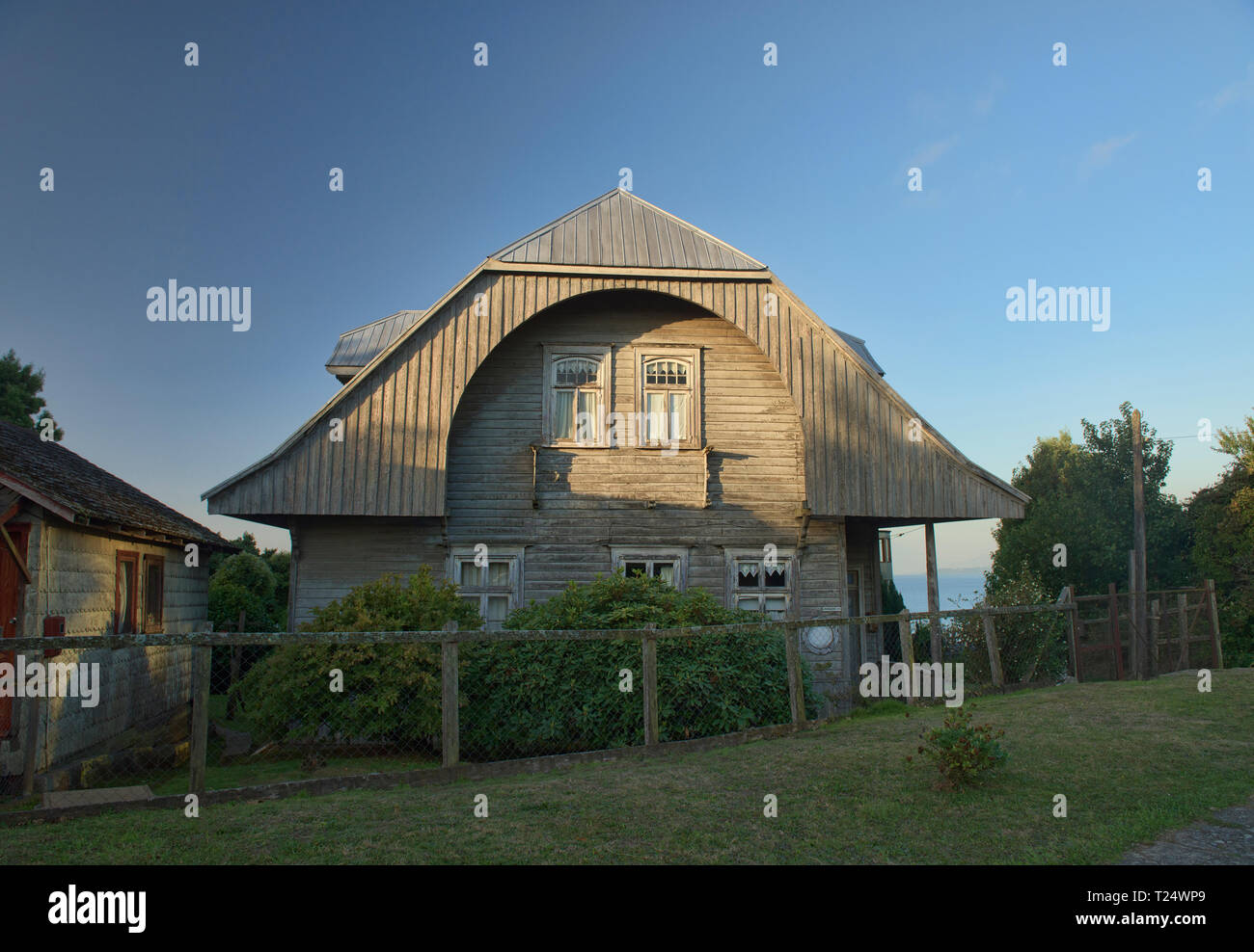 Traditionelle Architektur, Puerto Varas Region de los Lagos, Chile Stockfoto