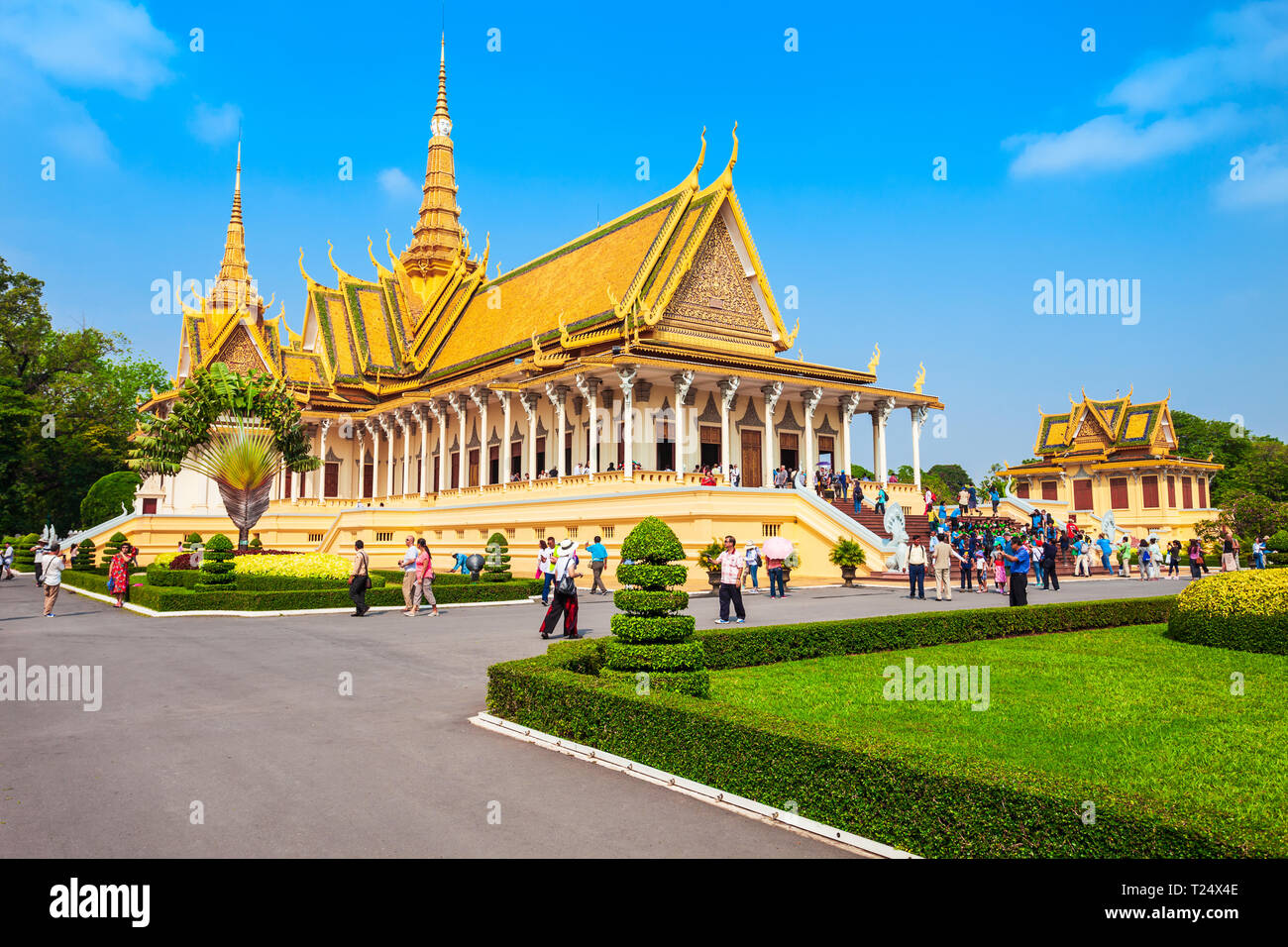 PHNOM PENH, Kambodscha - 24. MÄRZ 2018: Der Königliche Palast, die Königliche Residenz des Königs von Kambodscha in Phnom Penh in Kambodscha Stockfoto