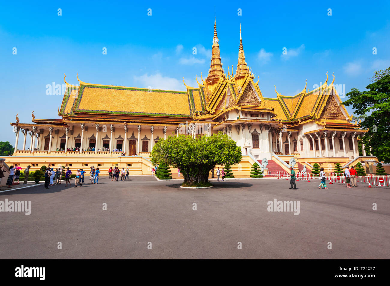 PHNOM PENH, Kambodscha - 24. MÄRZ 2018: Der Königliche Palast, die Königliche Residenz des Königs von Kambodscha in Phnom Penh in Kambodscha Stockfoto