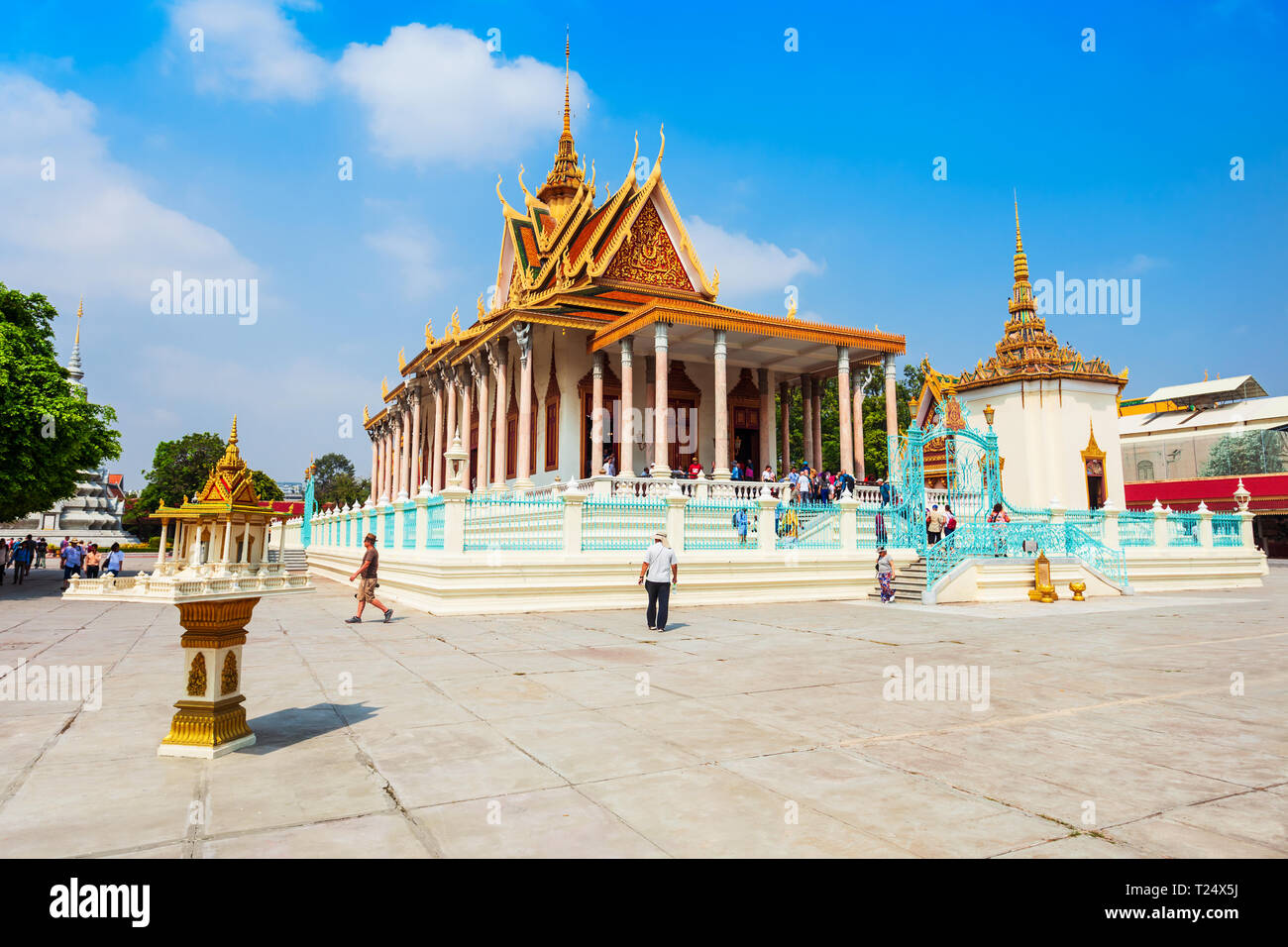 PHNOM PENH, Kambodscha - MÄRZ 24, 2018: Die Silberne Pagode oder Wat Preah Keo Morakot liegt in der Nähe der Königspalast in Phnom Penh in Kambodscha entfernt Stockfoto