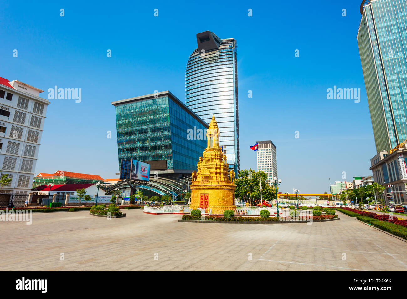 PHNOM PENH, Kambodscha - MÄRZ 24, 2018: Vattanac Capital Tower ist ein 188 Meter hoher Wolkenkratzer in Phnom Penh in Kambodscha Stockfoto