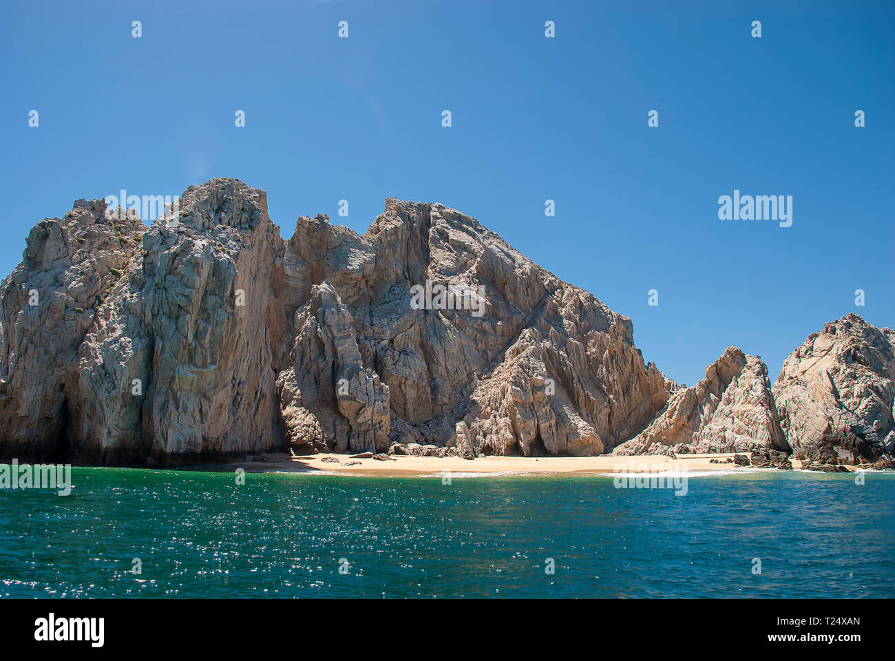 Die Klippen bei Lands End in Cabo San Lucas an der Spitze der Baja California in Mexiko Stockfoto