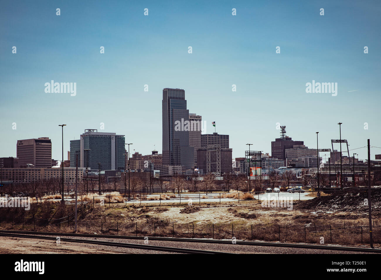 Omaha Nebraska Downtown Skyline Stockfoto