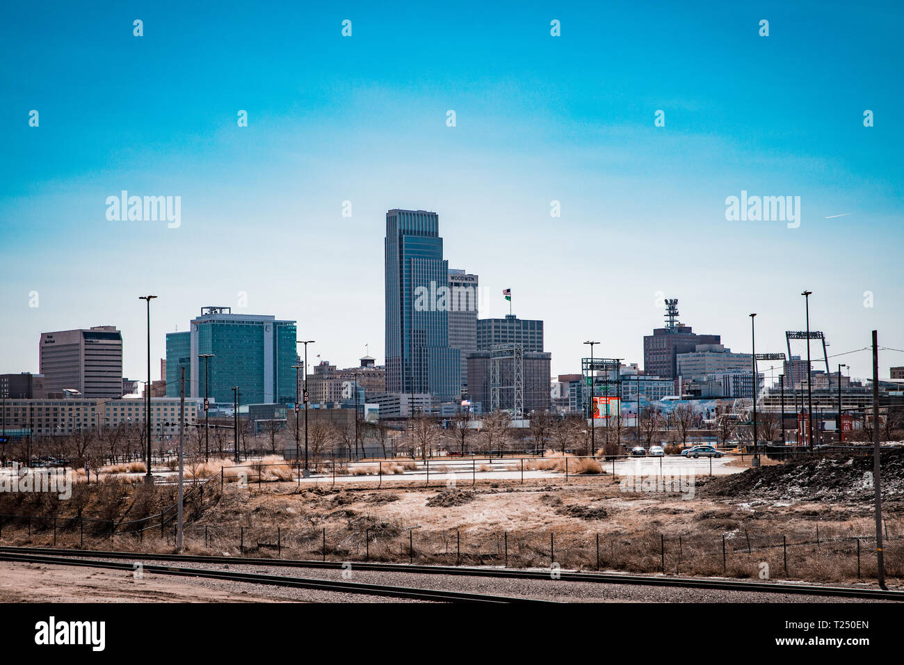 Omaha Nebraska Downtown Skyline Stockfoto