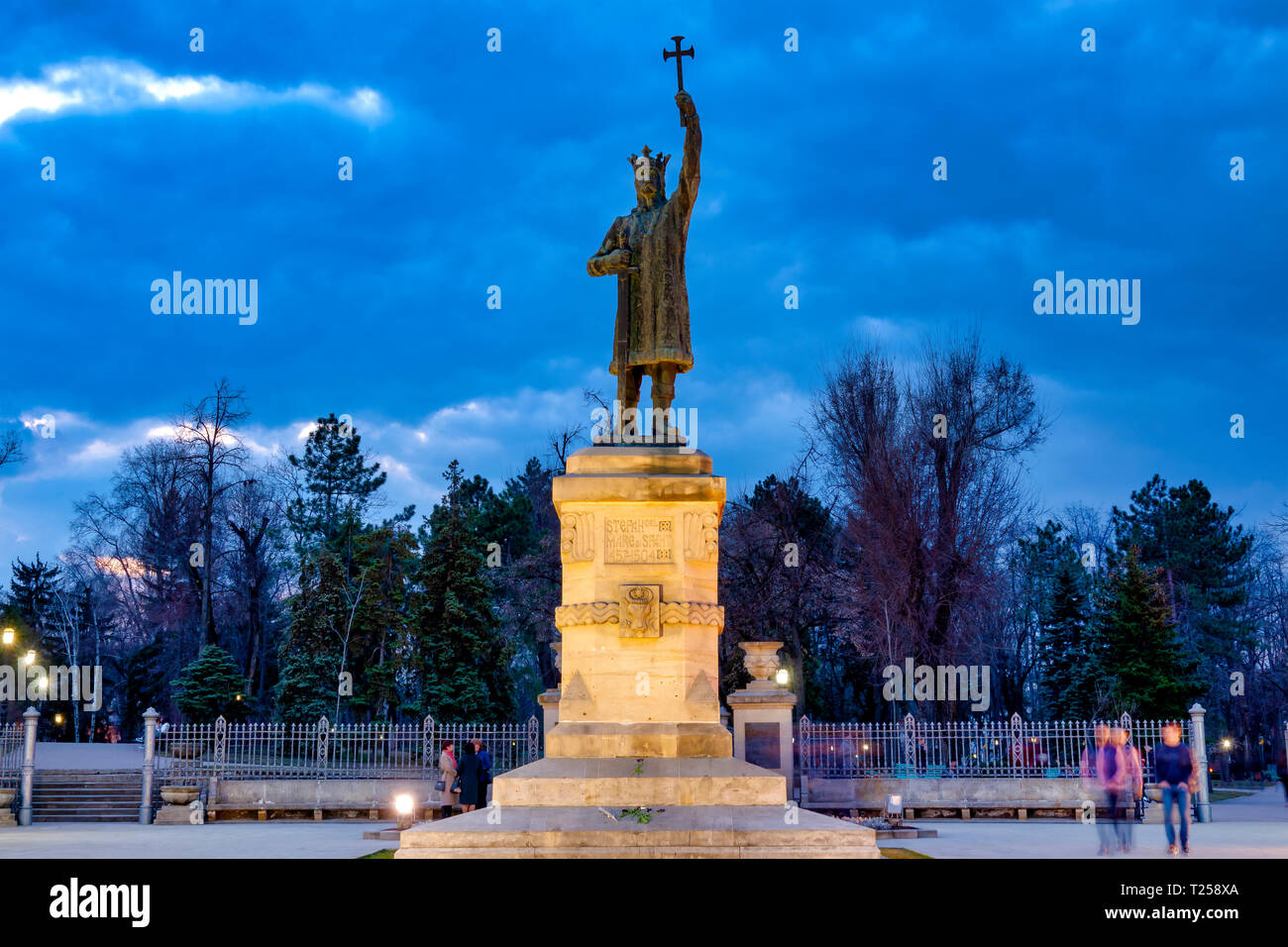 Bronzestatue von Stephan der Große in Chișinău, Republik Moldau Stockfoto