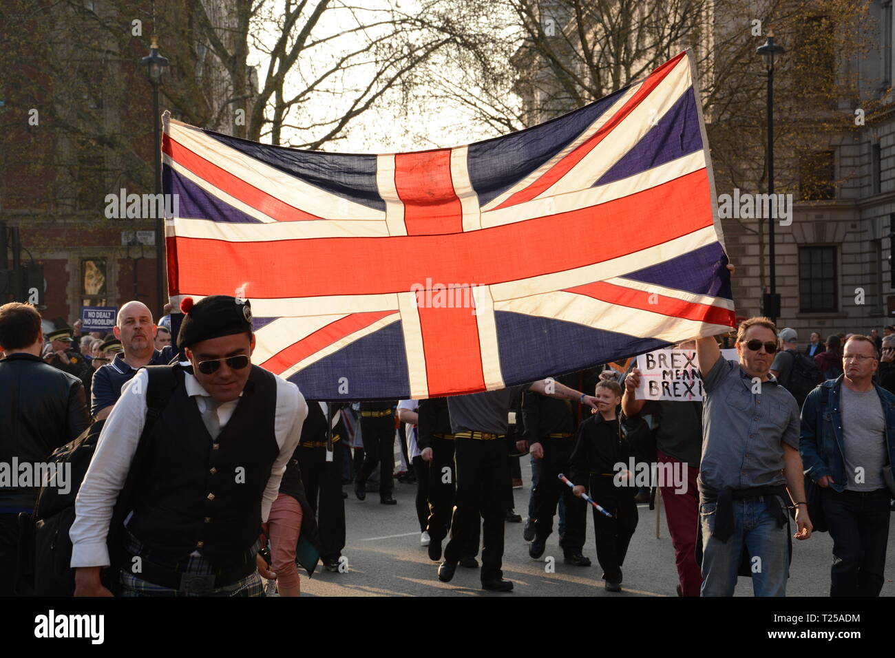 Verlassen bedeutet Rallye am Tag verlassen Großbritannien sollte die EU - 29. März 2019 zu verlassen Stockfoto