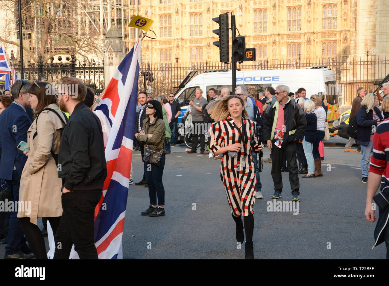 Verlassen bedeutet Rallye am Tag verlassen Großbritannien sollte die EU - 29. März 2019 zu verlassen Stockfoto