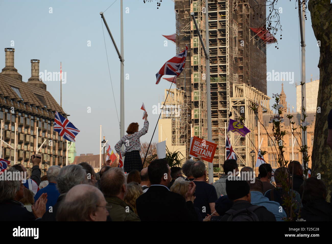 Verlassen bedeutet Rallye am Tag verlassen Großbritannien sollte die EU - 29. März 2019 zu verlassen Stockfoto