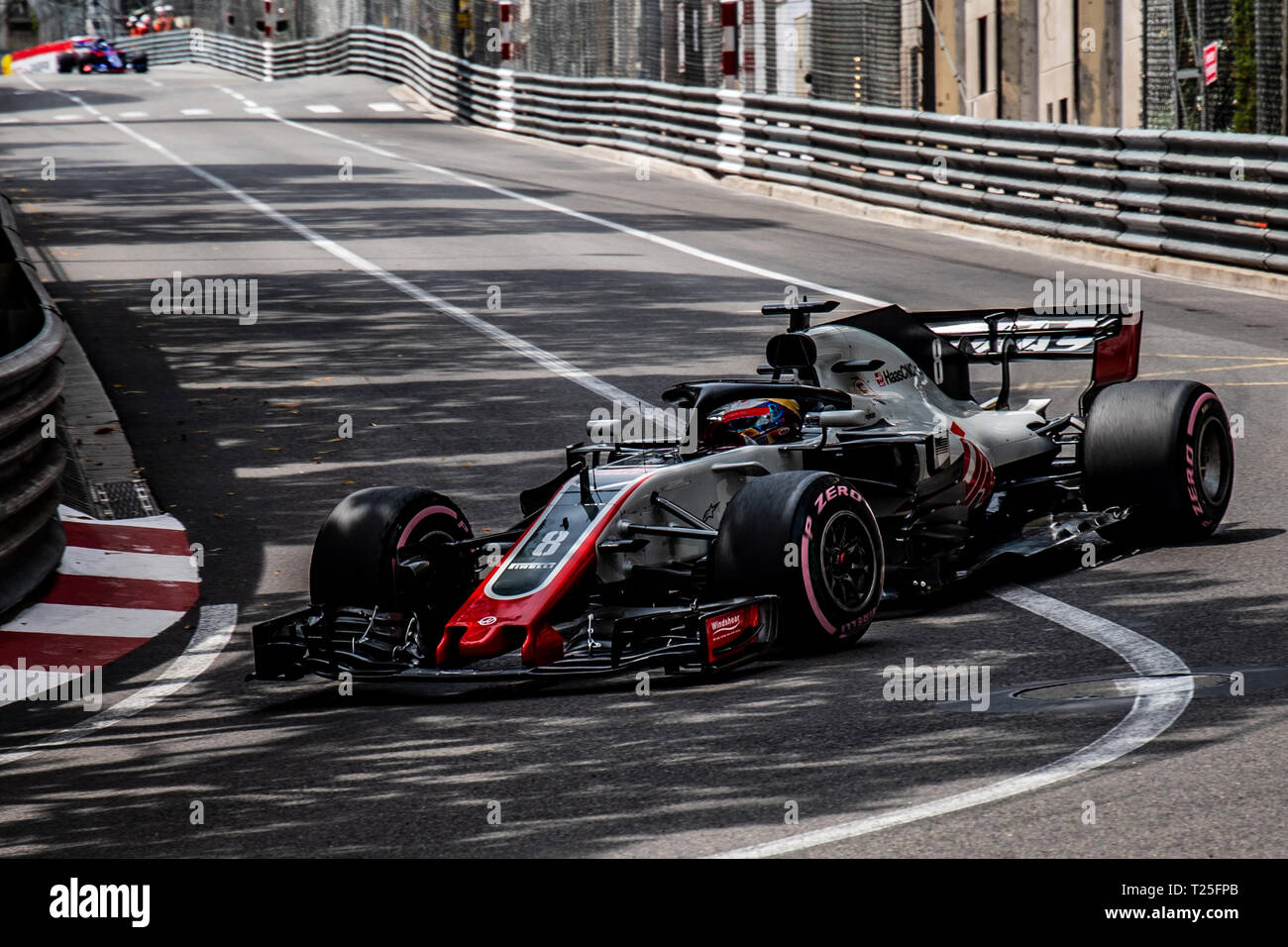 Monte Carlo / Monaco - 20/02/2018 - #8 Romain Grosjean (FRA) in seinem HAAS F1 RVF-18 während der öffnung Tag im Vorfeld des Grand Prix von Monaco 2018 Stockfoto