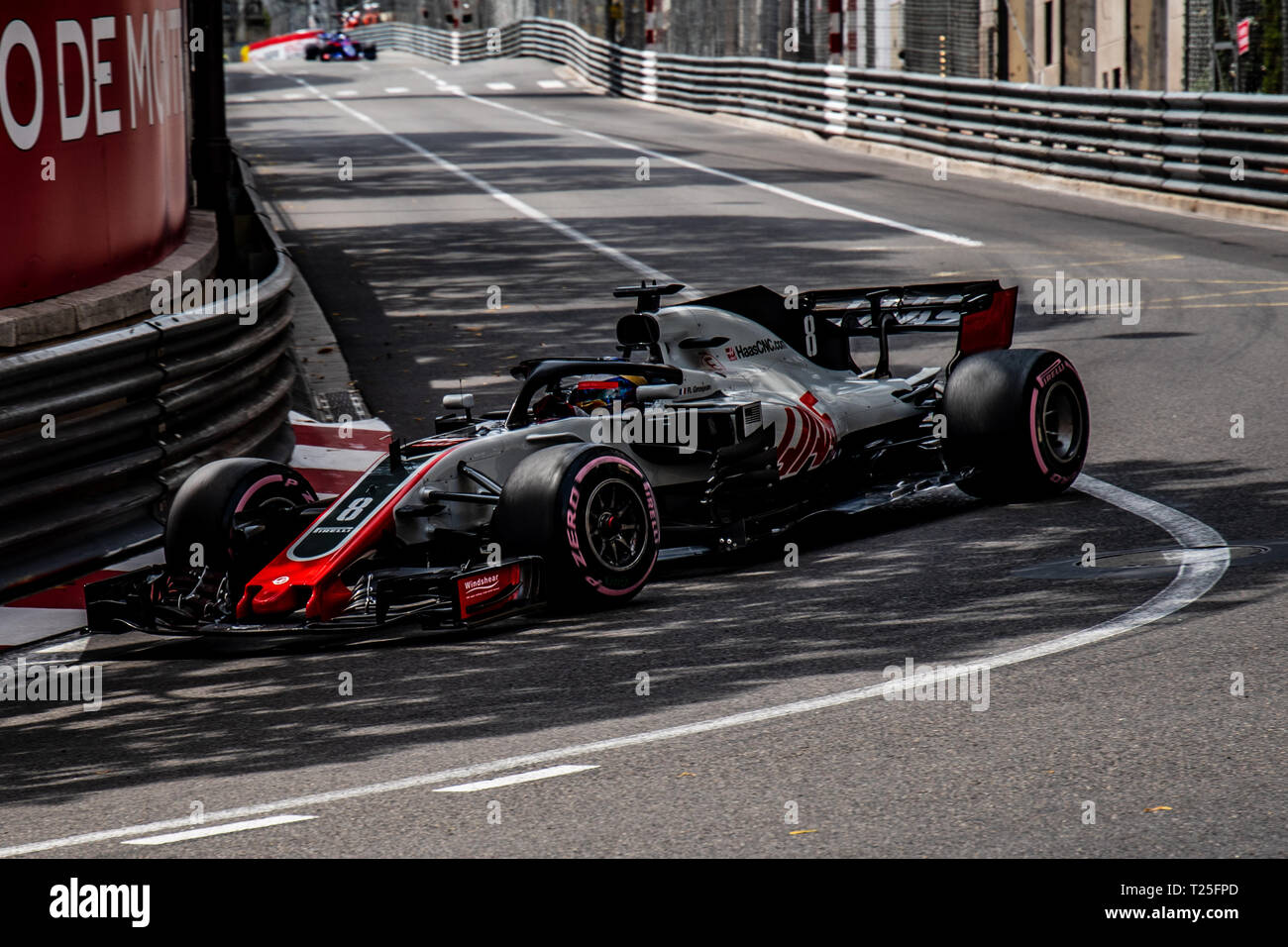 Monte Carlo / Monaco - 20/02/2018 - #8 Romain Grosjean (FRA) in seinem HAAS F1 RVF-18 während der öffnung Tag im Vorfeld des Grand Prix von Monaco 2018 Stockfoto
