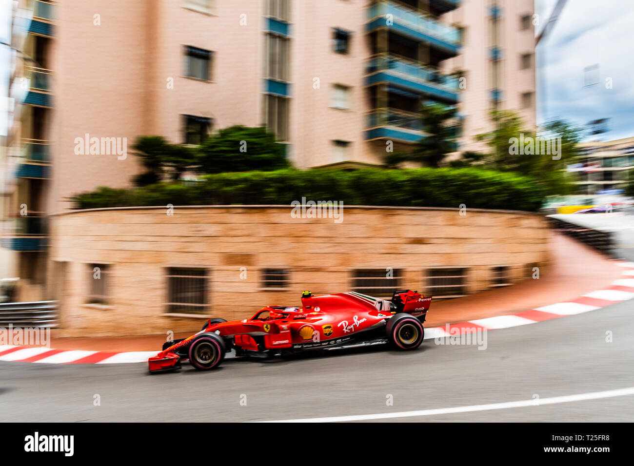 Monte Carlo / Monaco - 20/02/2018 - Weltmeister #7 Kimi Räikkönen (FIN) in seinem Ferrari SF 71H während der Eröffnung der Praxis vor dem Monaco GP 2018 Stockfoto