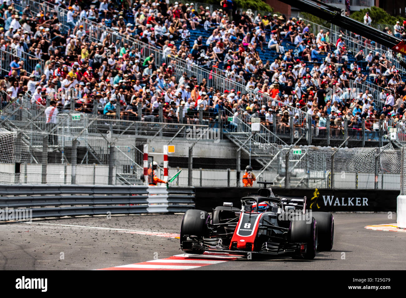 Monte Carlo / Monaco - 20/02/2018 - #8 Romain Grosjean (FRA) in seinem HAAS F1 RVF-18 während der öffnung Tag im Vorfeld des Grand Prix von Monaco 2018 Stockfoto