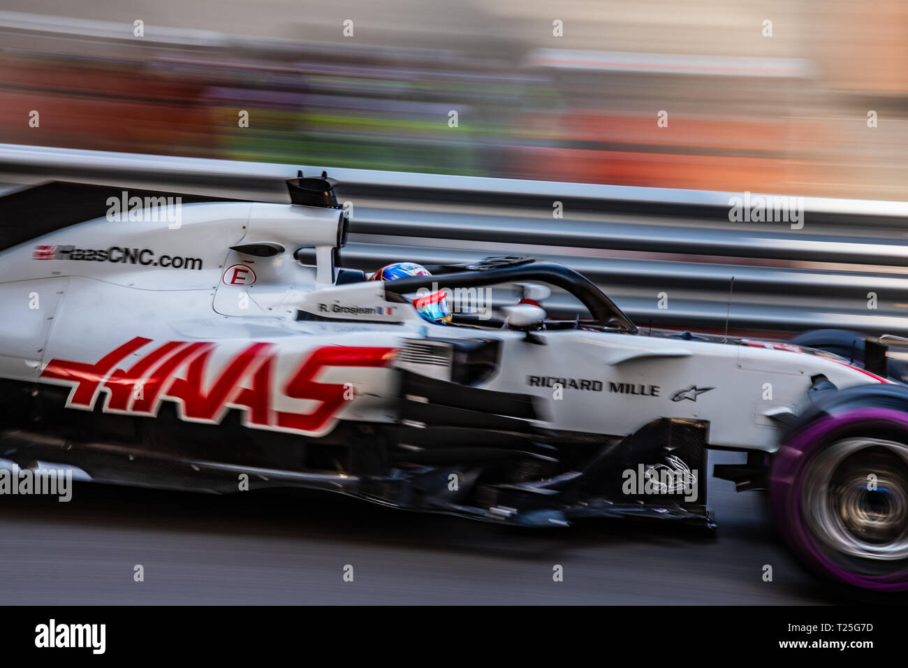 Monte Carlo / Monaco - 20/02/2018 - #8 Romain Grosjean (FRA) in seinem HAAS F1 RVF-18 während der öffnung Tag im Vorfeld des Grand Prix von Monaco 2018 Stockfoto