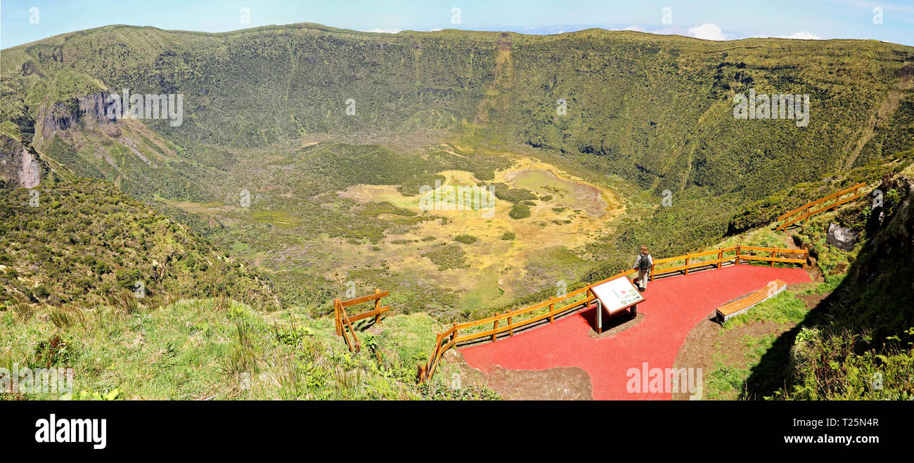 Vulkanische Caldeira Faial, Azoren Stockfoto