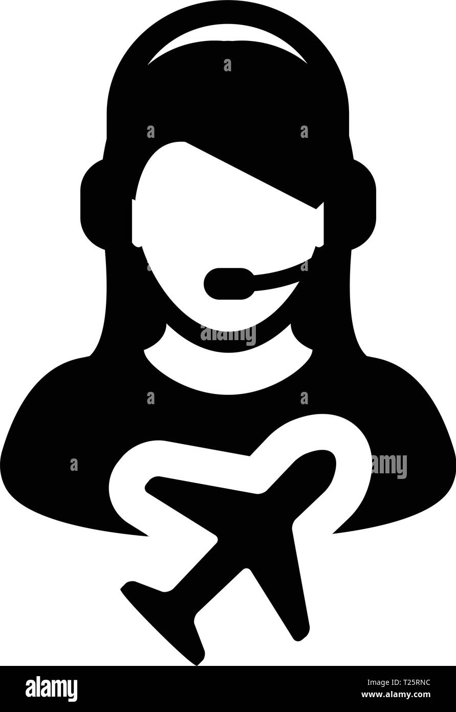 Flug Kundenservice Symbol Vektor weibliche Person Profil Symbol für Reise  und Urlaub Support Helpline in Glyph Piktogramm Abbildung  Stock-Vektorgrafik - Alamy
