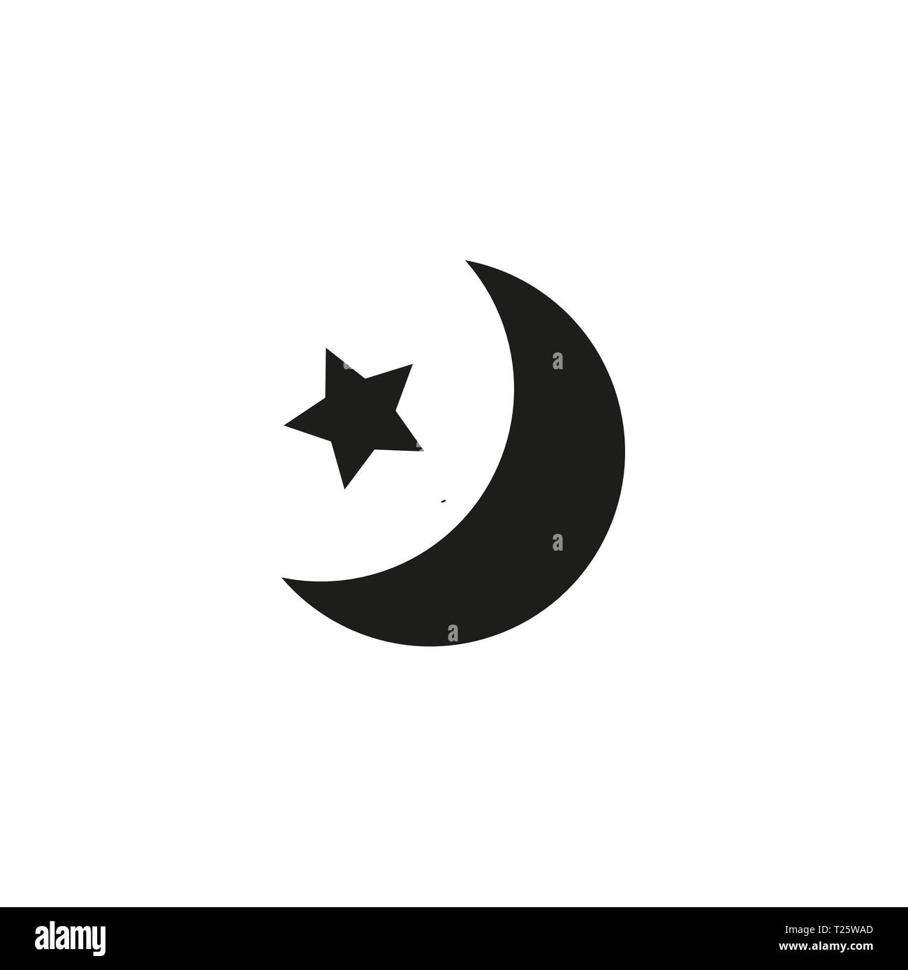 Stern und Halbmond - Symbol des Islam flachbild Symbol für Anwendungen und Webseiten Stock Vektor