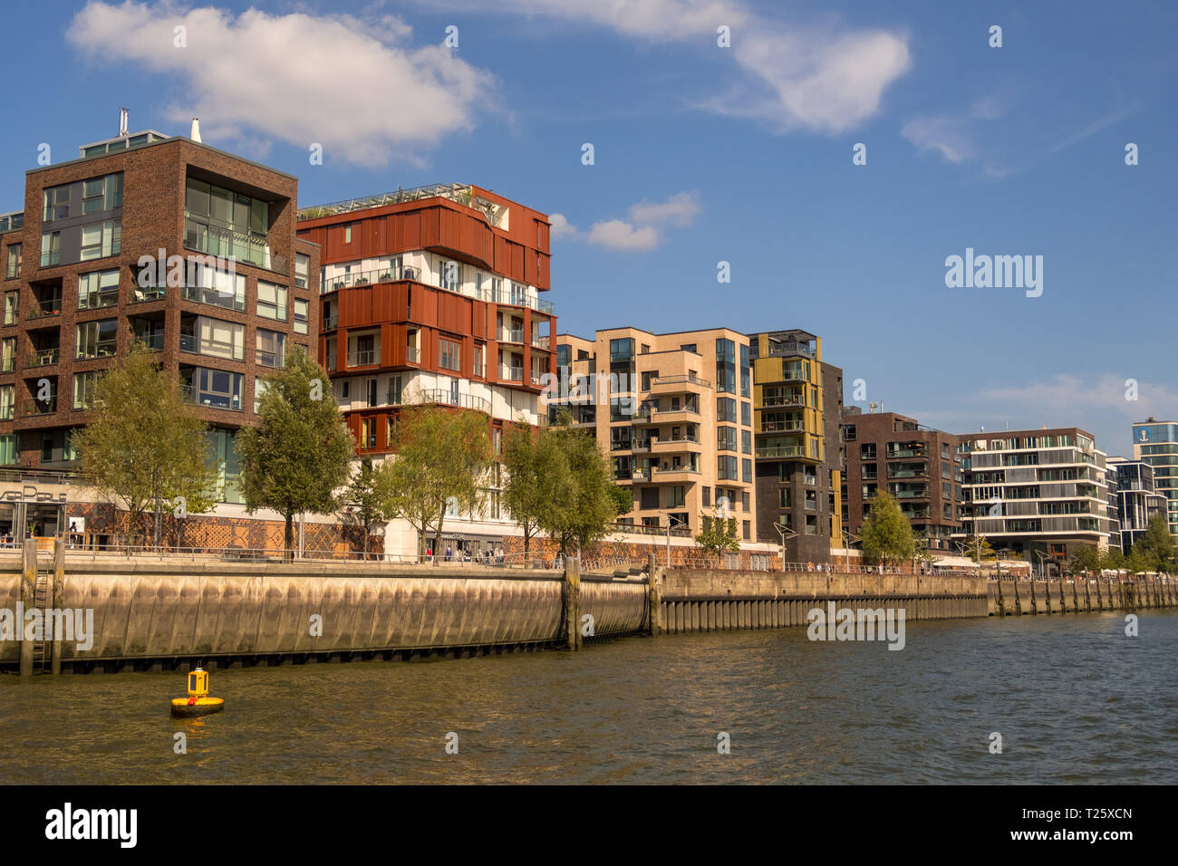 Hamburg, Deutschland - 04. September 2018: moderne Wohnhäuser in der Waterfront, Hafencity Hamburg Deutschland Stockfoto