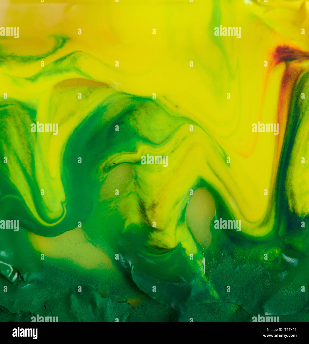 Die grüne und die gelbe Farbe Hintergrund Makro anzeigen Stockfoto