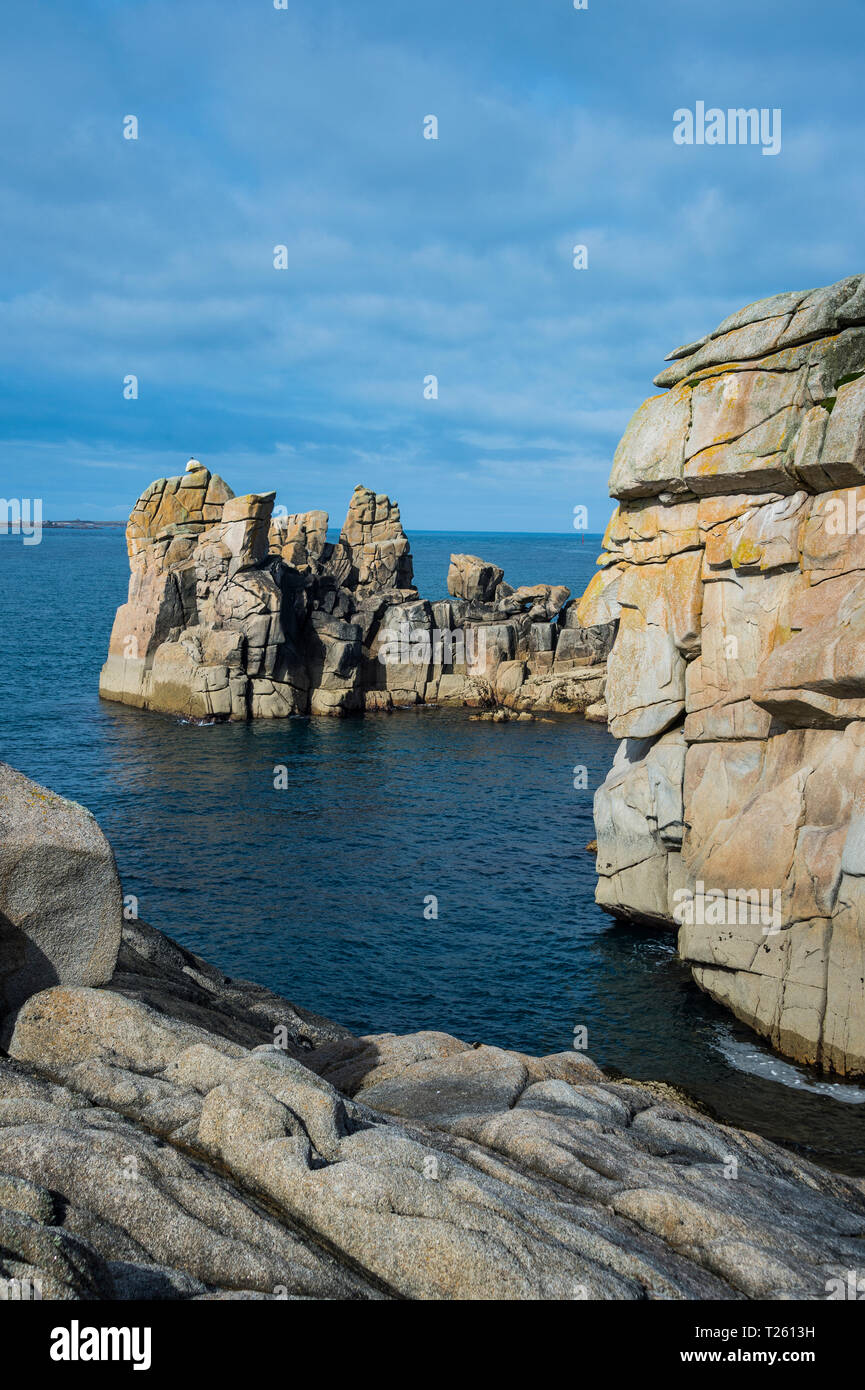 Großbritannien, England, Isles of Scilly, riesige Granitfelsen auf der St Mary's Stockfoto
