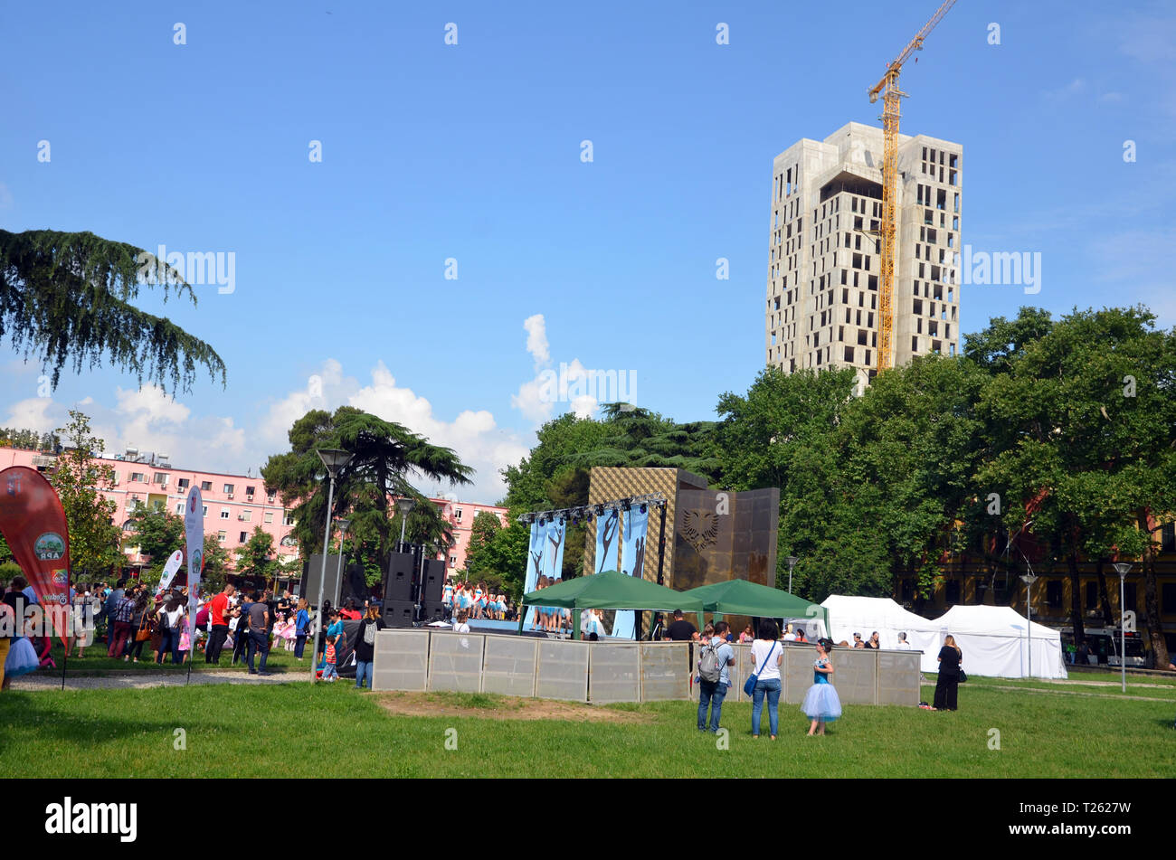 Albanien, Tirana (Teil 1), Rinia Park Stockfoto