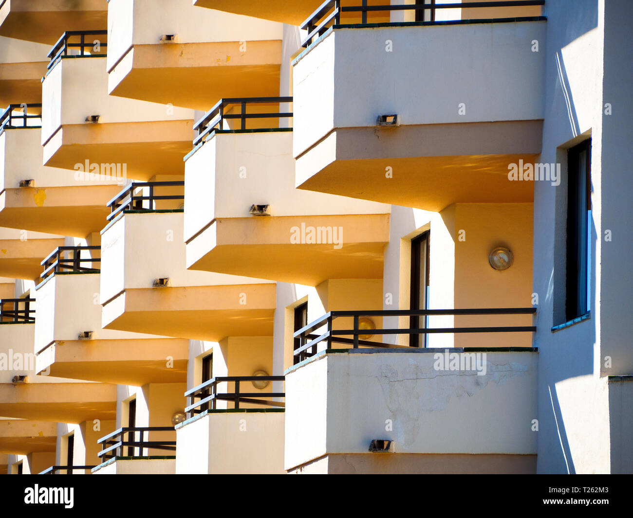 Hotel Balkone in Santa Ponsa - Balearen, Spanien Stockfoto