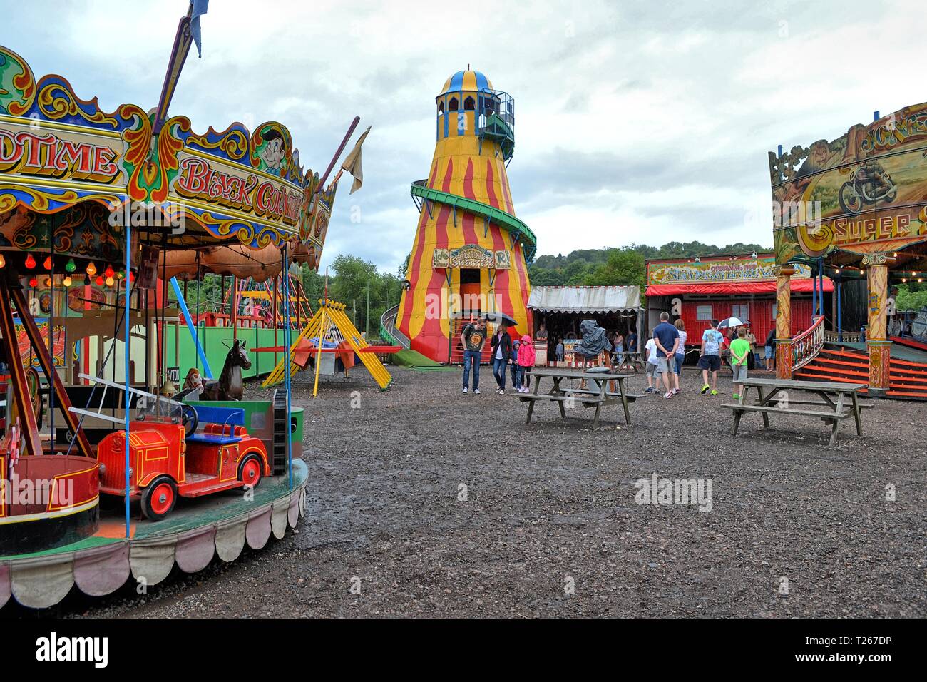 Messegelände im Black Country Living Museum, ein Freilichtmuseum der umgebauten historischen Gebäude in Dudley, West Midlands, England, Großbritannien Stockfoto