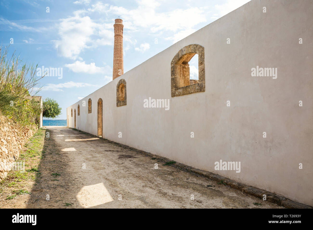 Italien, Sizilien, Naturschutzgebiet Vendicari, ehemaliger Thunfisch Factory Stockfoto
