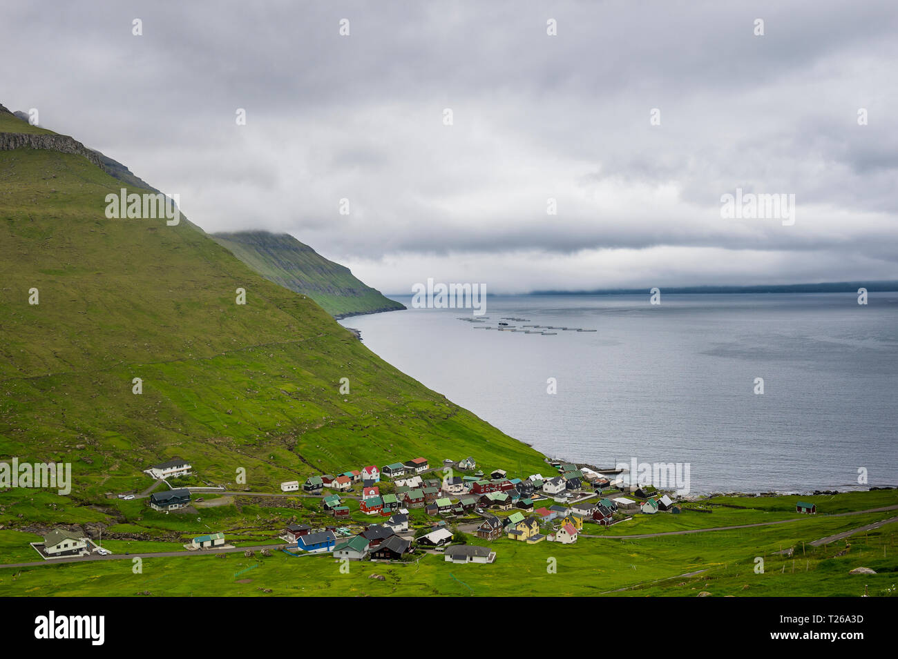 Dänemark, Färöer Inseln, Estuyroy, kleinen Dorf Funningur Stockfoto