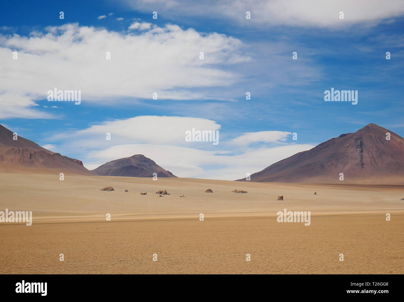 Wüste Boliviens sieht aus wie Gemälde von Salvador Dalì. Anden Altiplano von Bolivien, Südamerika Stockfoto