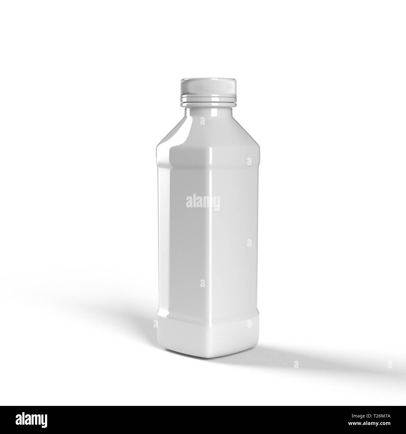 Realistische Flasche mockup-isolierte Verpackungen Vorlage einfach anpassen, 3D-Rendering auf weißem Hintergrund Stockfoto