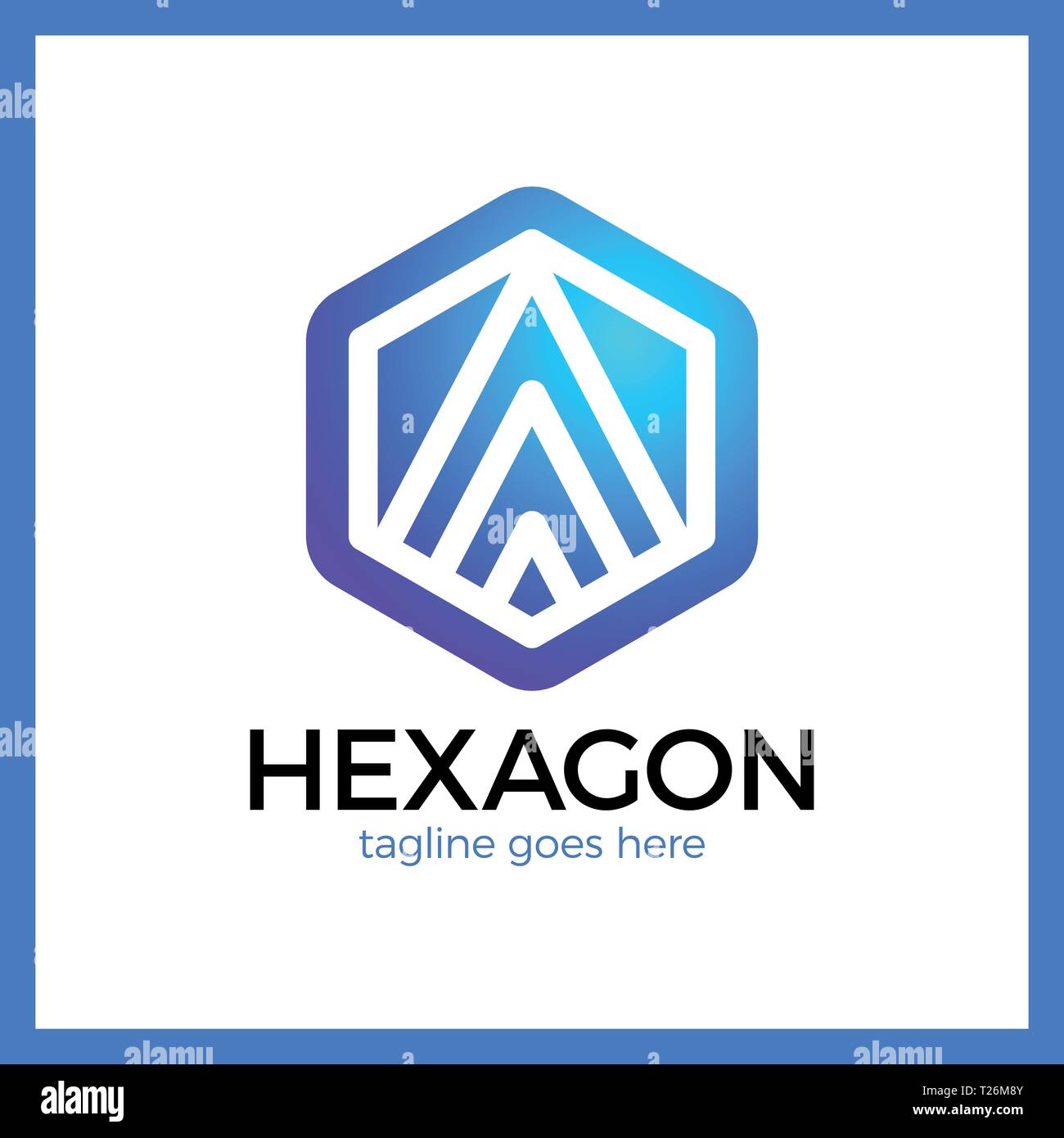 Hexa Schreiben ein Logo. Abstrakte Linie Sechskant Stock Vektor